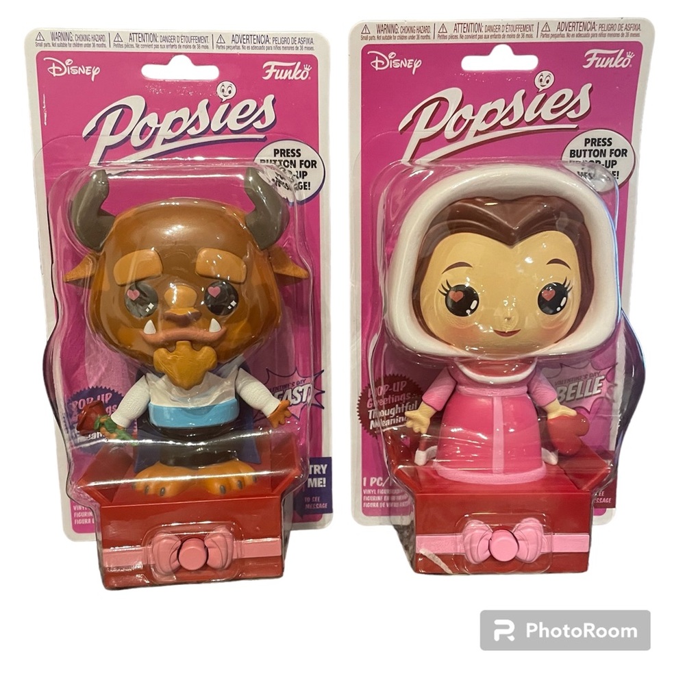 New! FUNKO Popsies Disney Beauty and the Beast-Belle & Beast Valentine’s…